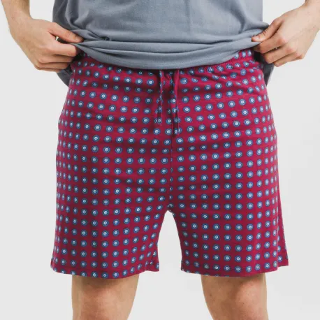 Pijama curto algodão homem Gladiolo azul indigo