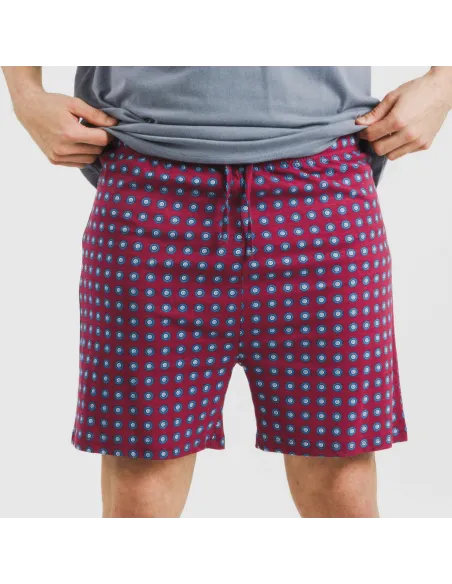 Pijama curto algodão homem Gladiolo azul indigo