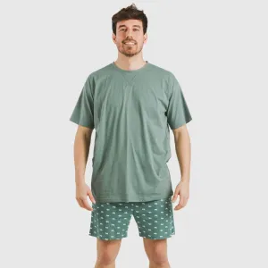 Pijama curto algodão homem Dawin verde 2