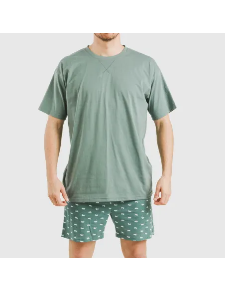 Pijama curto algodão homem Dawin verde