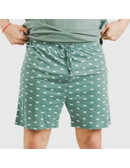 Pijama curto algodão homem Dawin verde