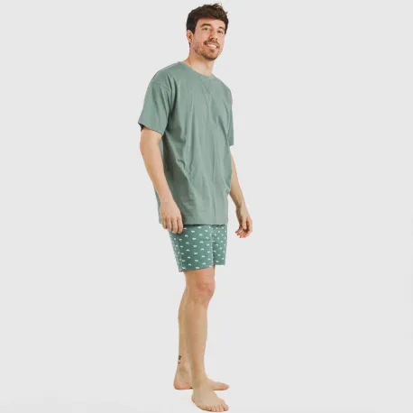 Pijama curto algodão homem Dawin verde