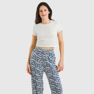 Calças viscosa Beriche azul 2