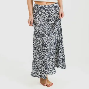 Saia midi viscosa bambula Aladero azul