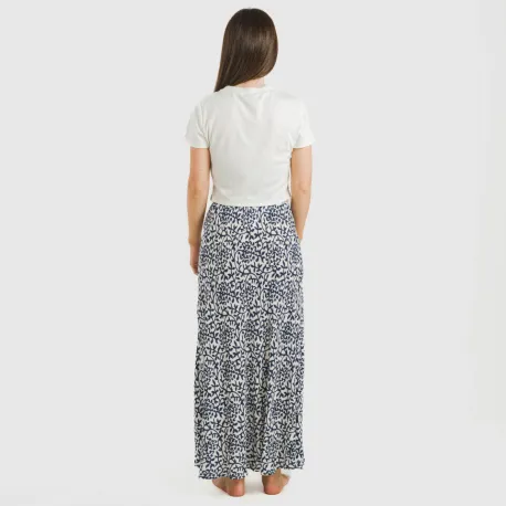 Saia midi viscosa bambula Aladero azul