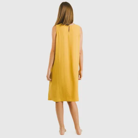 Vestido curto alças bambula liso