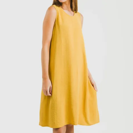 Vestido curto alças bambula liso