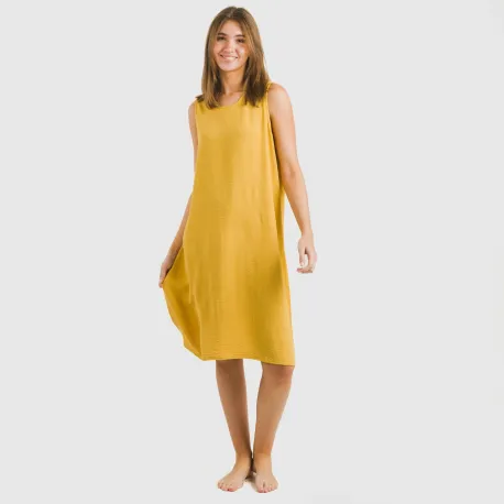 Vestido curto alças bambula liso