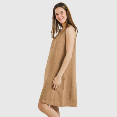 Vestido curto alças bambula liso