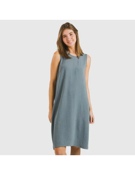 Vestido curto alças bambula liso Vestido curto alças bambula liso