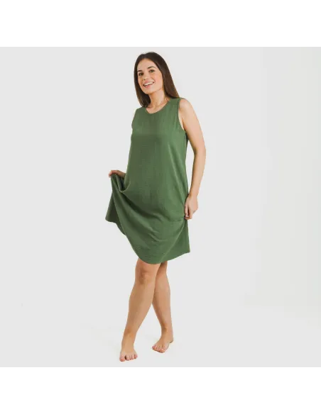 Vestido curto alças bambula liso Vestido curto alças bambula liso