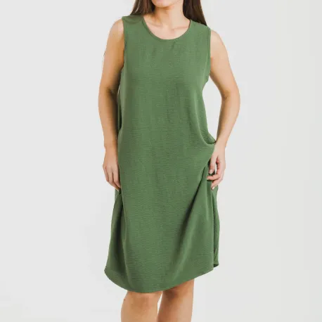 Vestido curto alças bambula liso