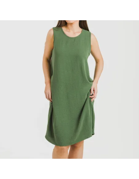 Vestido curto alças bambula liso