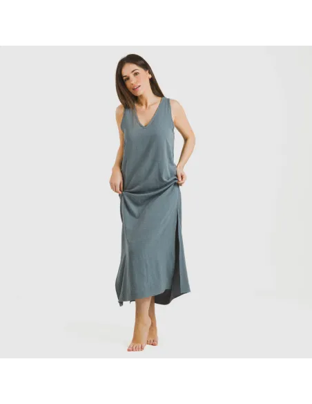 Vestido comprido alças bambula liso Vestido comprido alças bambula liso