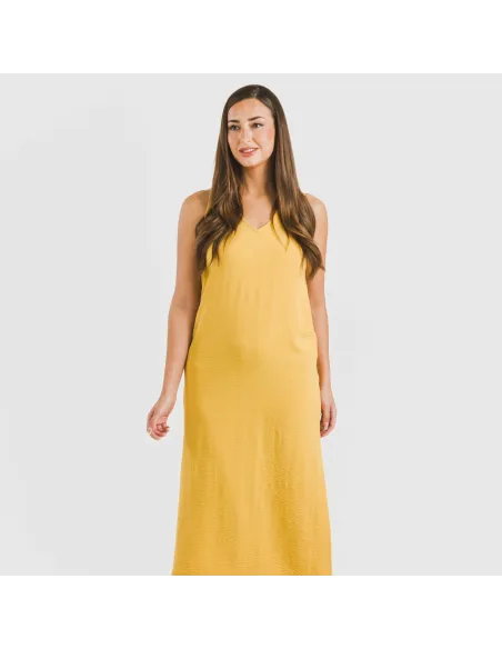 Vestido comprido alças bambula liso Vestido comprido alças bambula liso