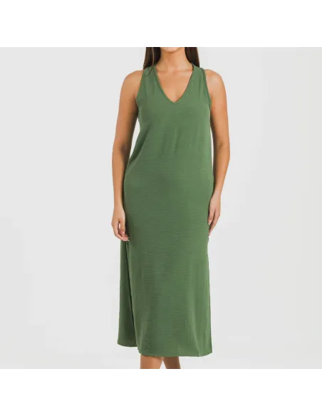 Vestido comprido alças bambula liso Vestido comprido alças bambula liso