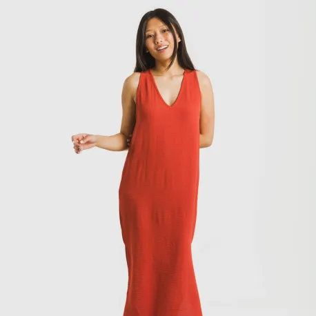 Vestido comprido alças bambula liso