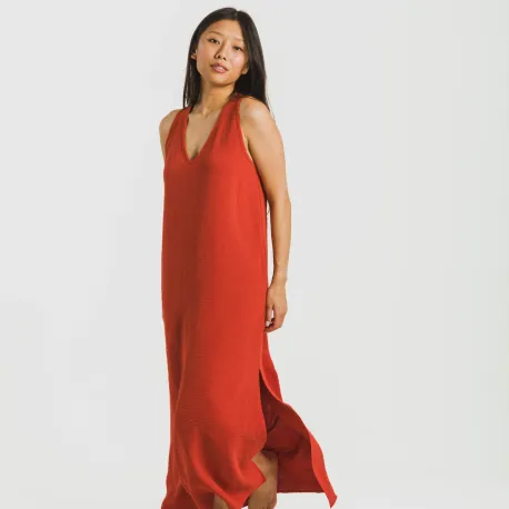 Vestido comprido alças bambula liso