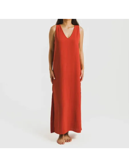 Vestido comprido alças bambula liso Vestido comprido alças bambula liso