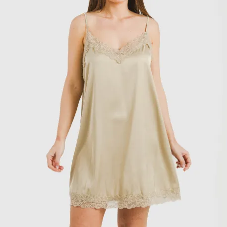 Camisa de dormir curta Saten Friday liso