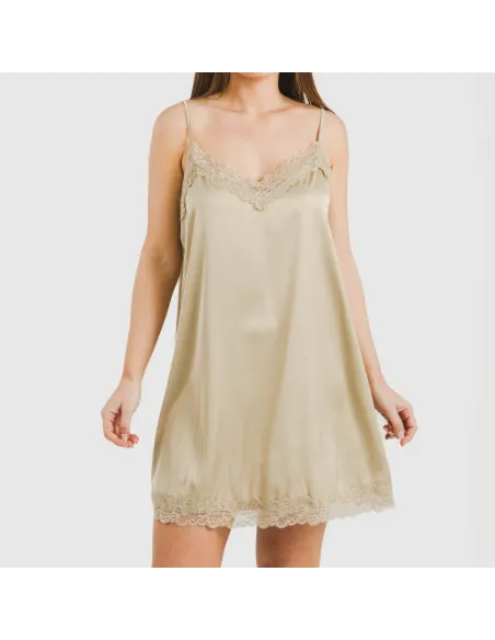 Camisa de dormir curta Saten Friday liso