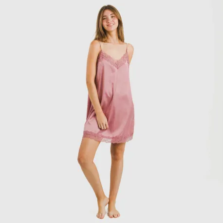 Camisa de dormir curta Saten Friday liso