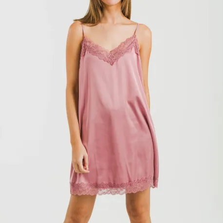 Camisa de dormir curta Saten Friday liso