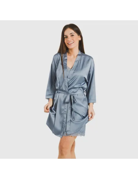 Roupão curto mulher Saten Friday liso Roupão curto mulher Saten Friday liso