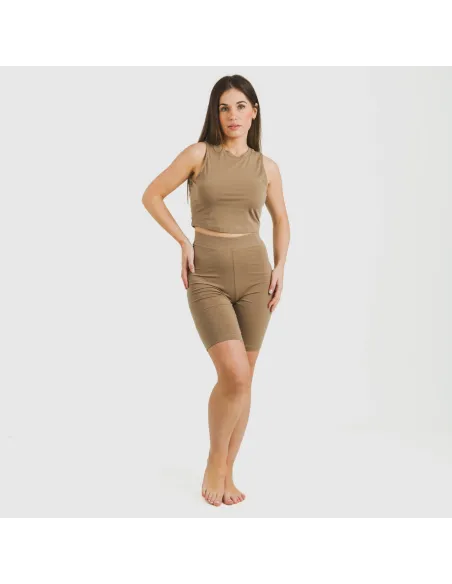 Top alças algodão desportivo liso