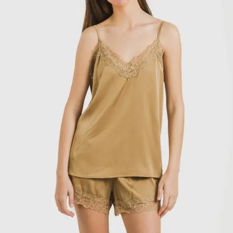 Pijama alças mulher Saten Friday liso