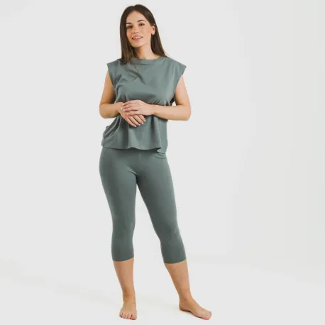 Legging midi algodão desportivo liso