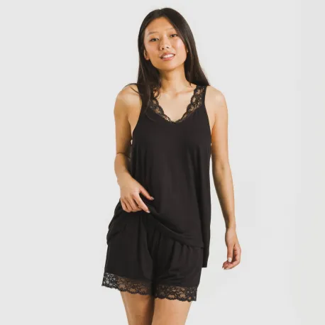 Pijama alças renda Rayón