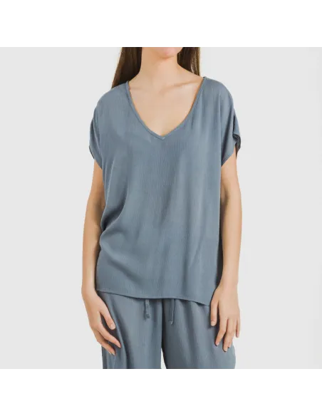 Camisola manga fluída viscosa bambula lisa