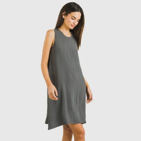 Vestido curto alças bambula liso