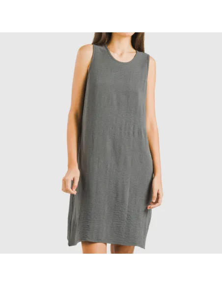 Vestido curto alças bambula liso Vestido curto alças bambula liso