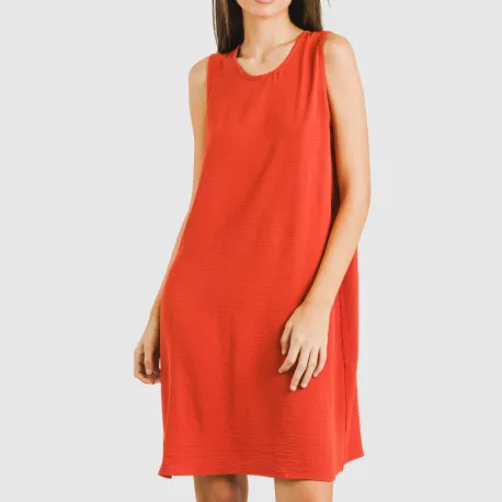 Vestido curto alças bambula liso