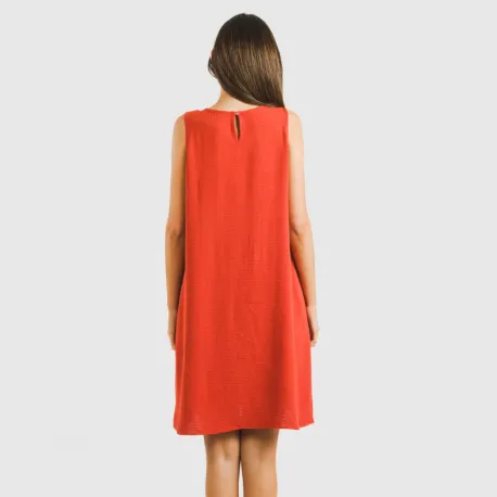 Vestido curto alças bambula liso