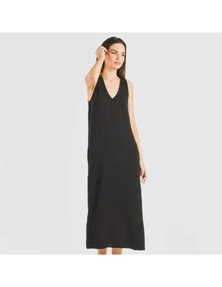 Vestido comprido alças bambula liso Vestido comprido alças bambula liso