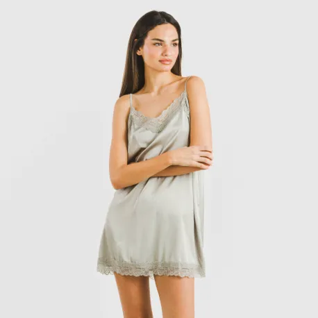 Camisa de dormir curta Saten Friday liso