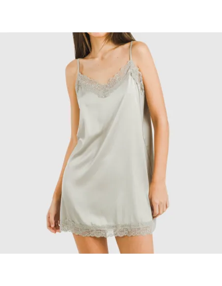 Camisa de dormir curta Saten Friday liso Camisa de dormir curta Saten Friday liso