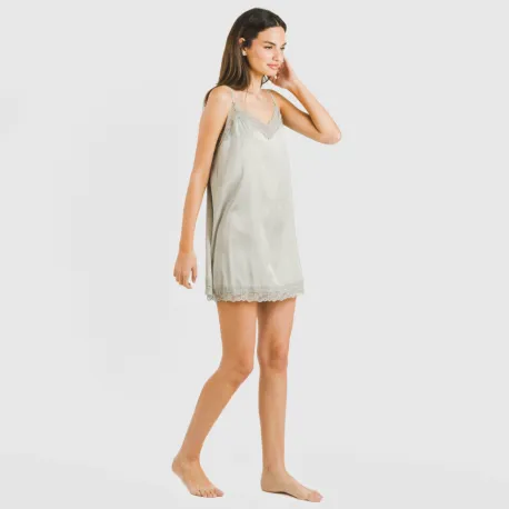 Camisa de dormir curta Saten Friday liso