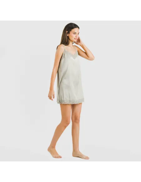 Camisa de dormir curta Saten Friday liso Camisa de dormir curta Saten Friday liso