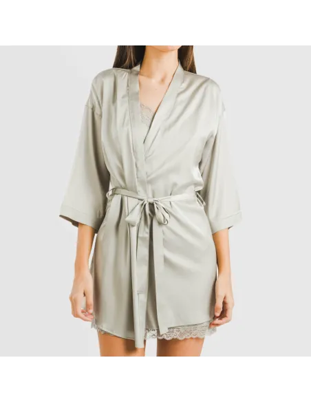 Roupão curto mulher Saten Friday liso Roupão curto mulher Saten Friday liso