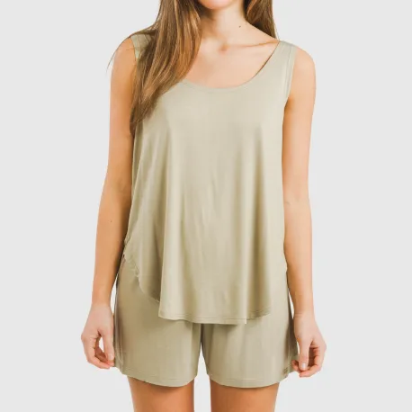 Pijama alças mulher viscosa liso