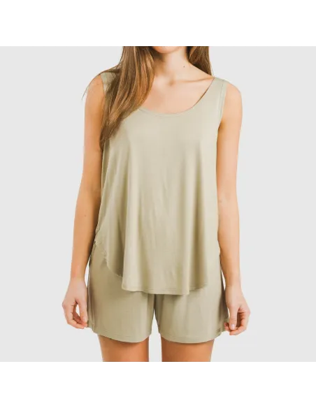 Pijama alças mulher viscosa liso