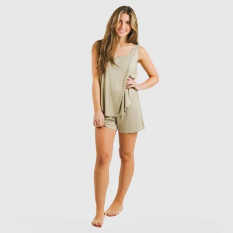 Pijama alças mulher viscosa liso