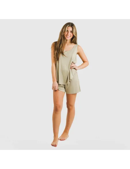 Pijama alças mulher viscosa liso