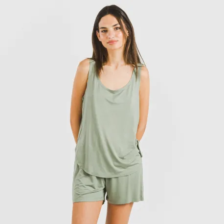 Pijama alças mulher viscosa liso