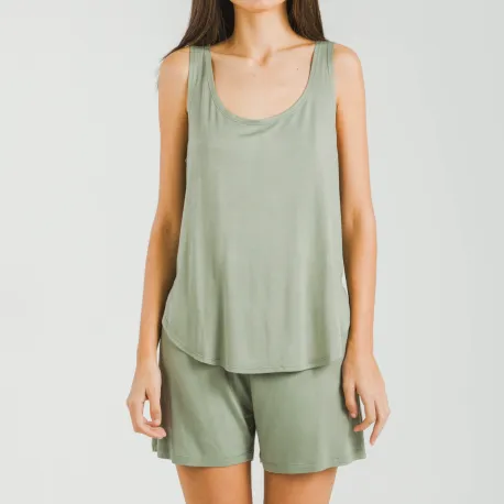 Pijama alças mulher viscosa liso