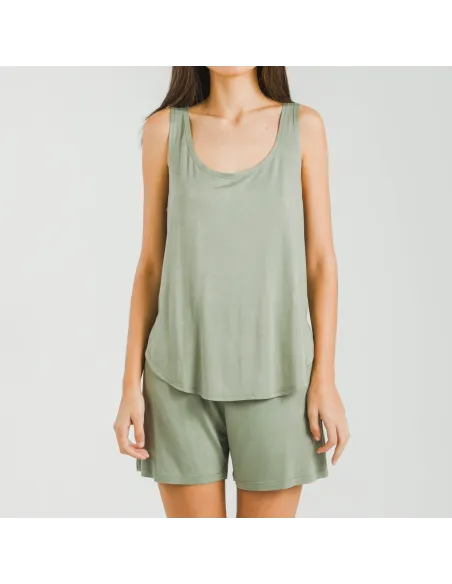 Pijama alças mulher viscosa liso Pijama alças mulher viscosa liso